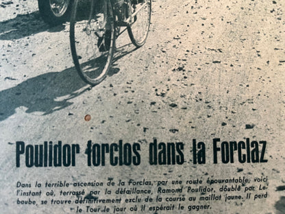 Vintage Cycling Print - Raymond Poulidor, Tour de France, Col de la Forclaz 1963