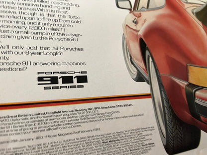 Vintage Porsche 911 Turbo advertising print 1979