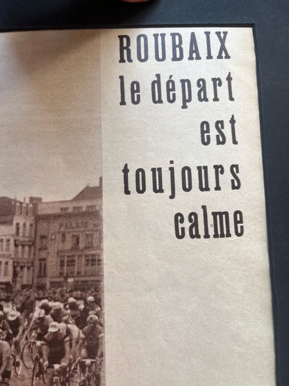 Vintage Cycling Print - Paris-Roubaix Race, Original 1959