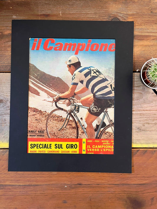 Vintage cycling print Giro D’Italia 1960 Charly Gaul