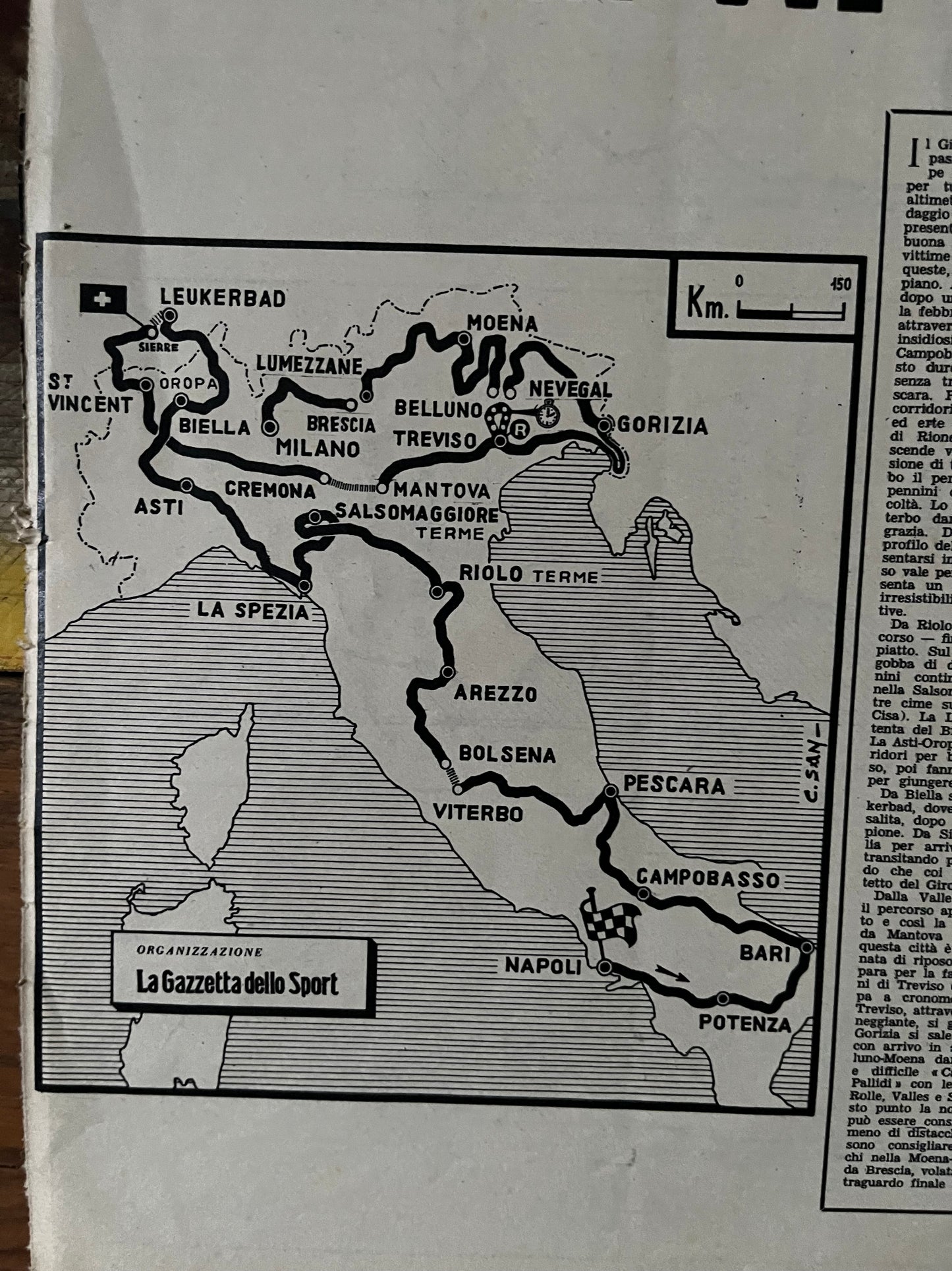 Giro d'italia Map 1963