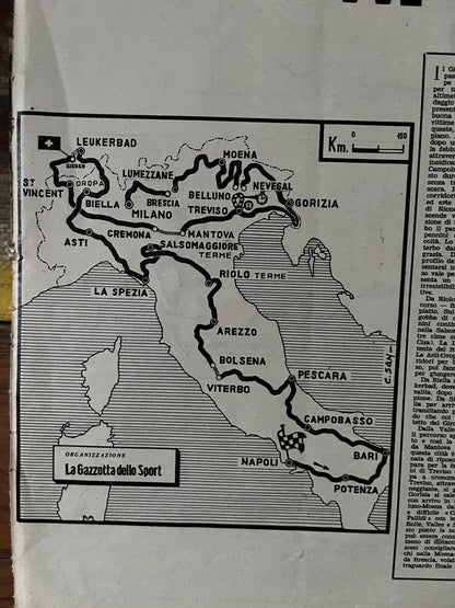 Giro d'italia Map 1963