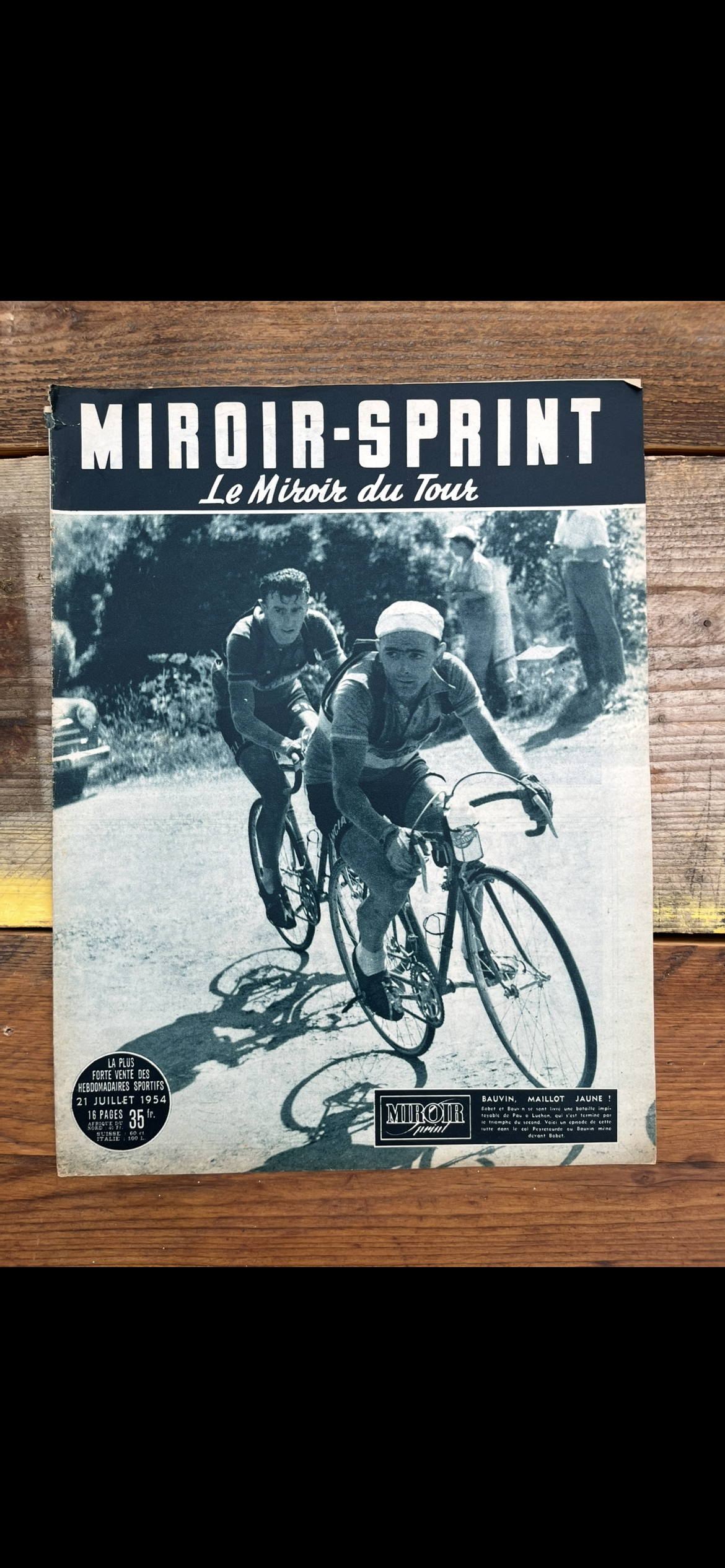 Tour de France vintage print 1954 Gilbert Bauvin