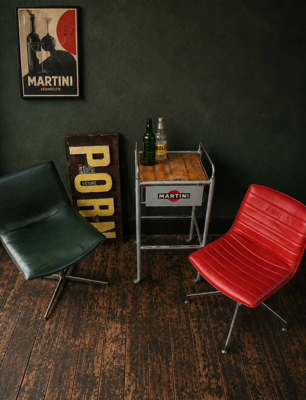 Martini logo drinks trolley