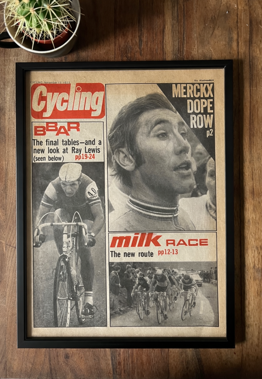 Eddy Merckx vintage cycling print 1973