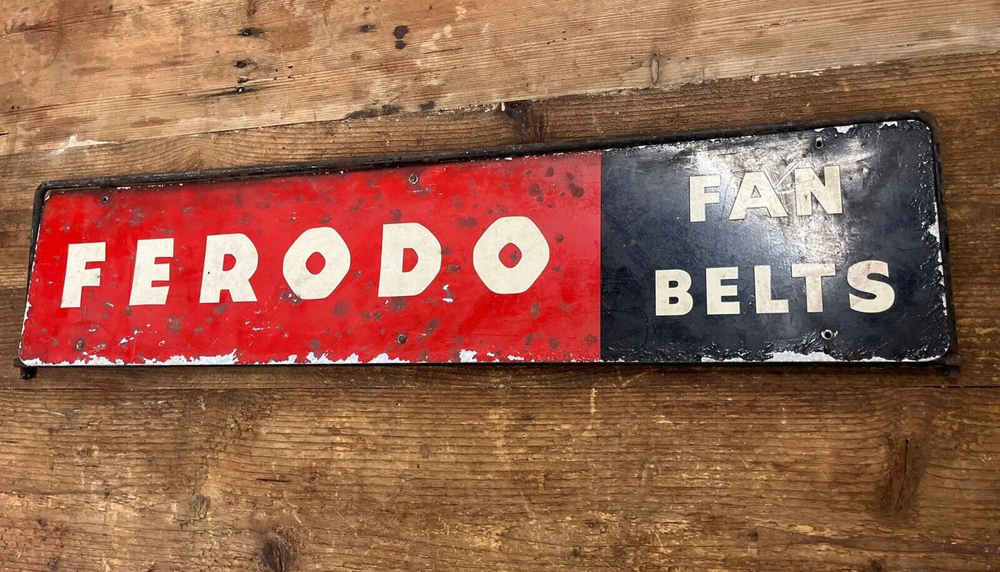 Vintage Ferodo Fan Belts Metal Garage Sign