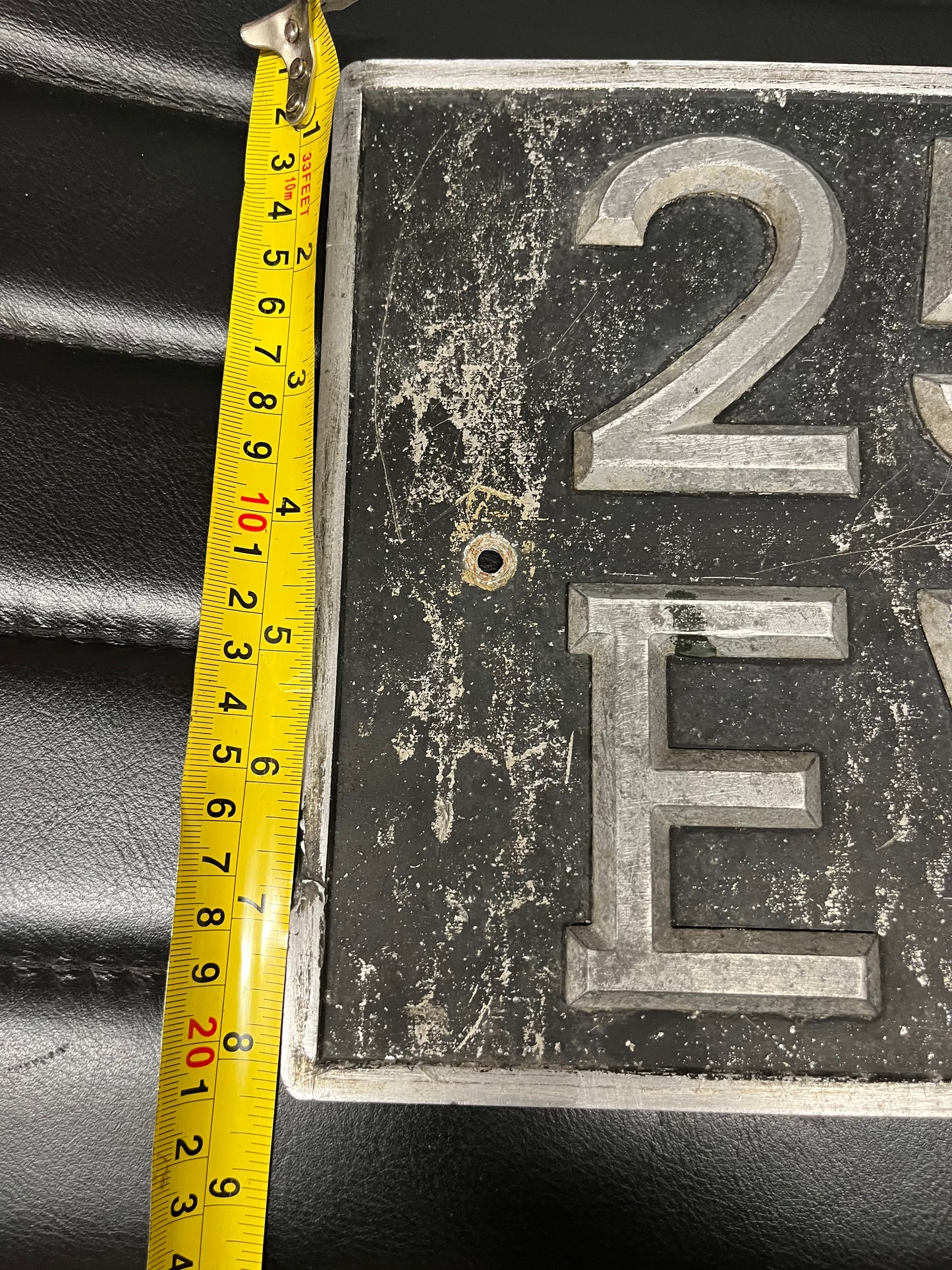 Vintage British car registration plate 256 EVE c1950s