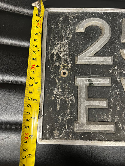 Vintage British car registration plate 256 EVE c1950s