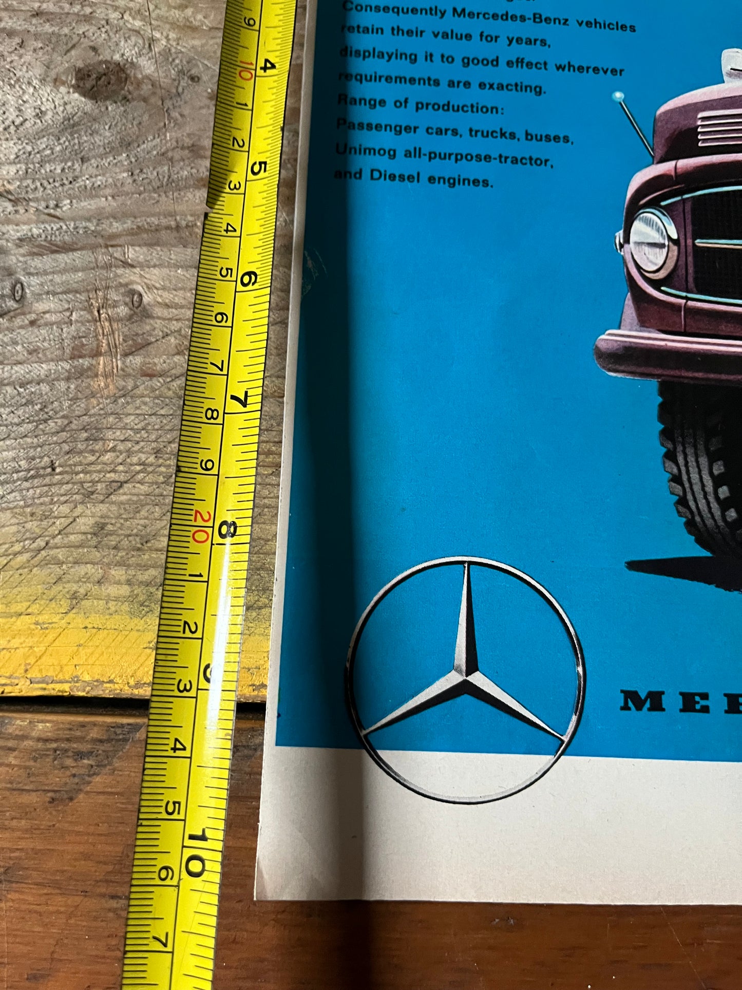 Mercedes truck vintage poster 1960