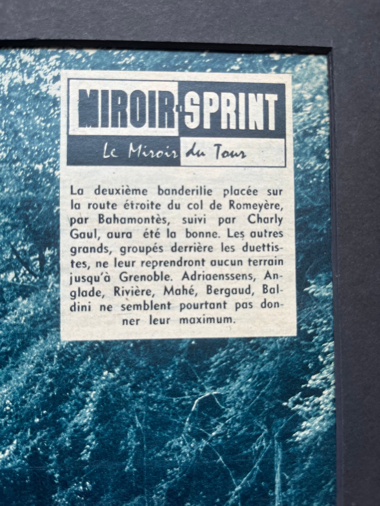 Tour de France vintage print - Alps Col de Romeyere c1958