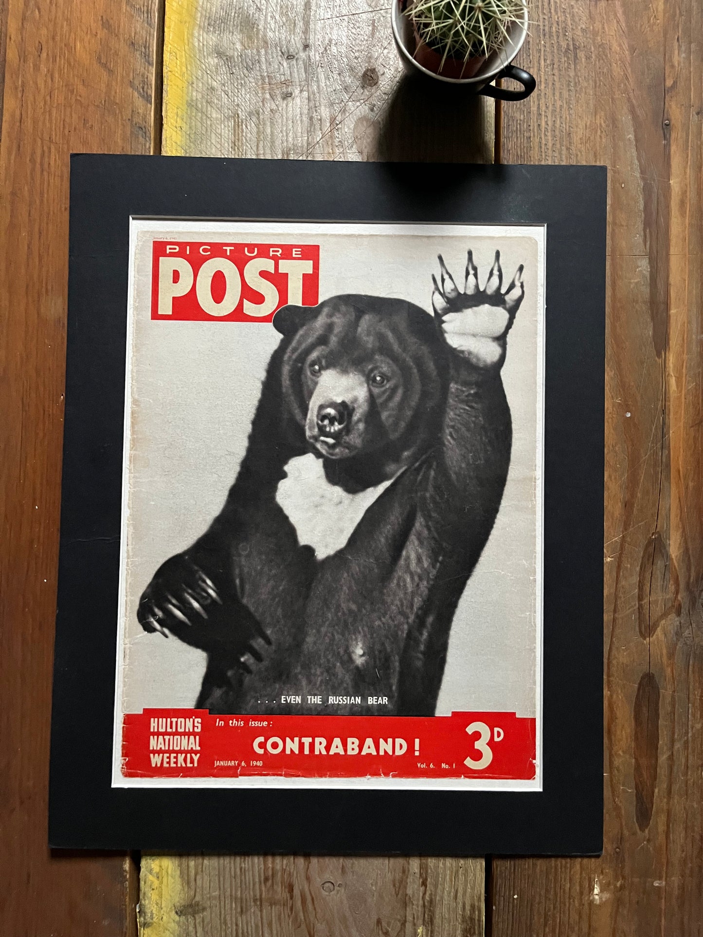 Vintage Magazine Cover - Russian Bear, Picture Post, Original 1940