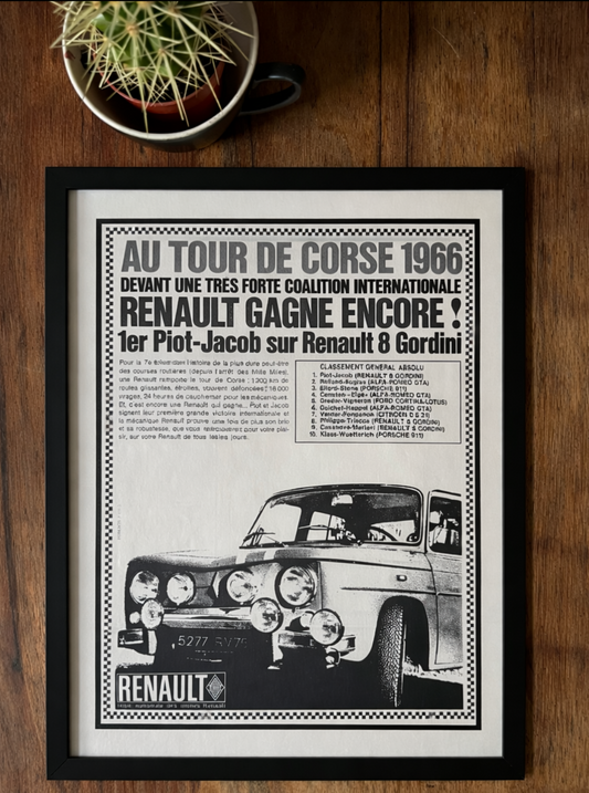 Vintage Renault 8 Gordini1966 advertisement