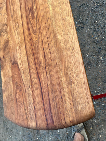 1950s James Leonard ESA side Table with reclaimed elm top