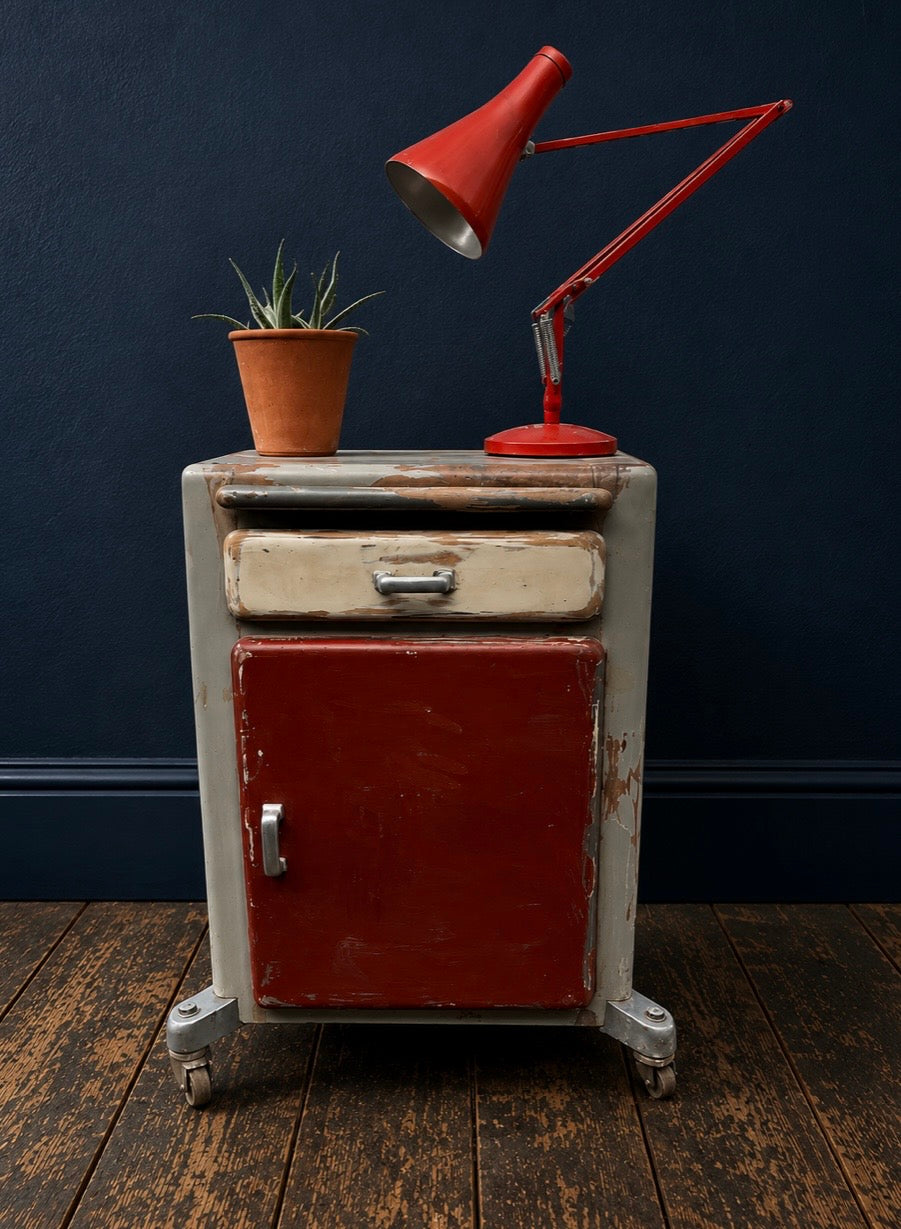 Vintage c1950s medical drawers / bedside cabinet