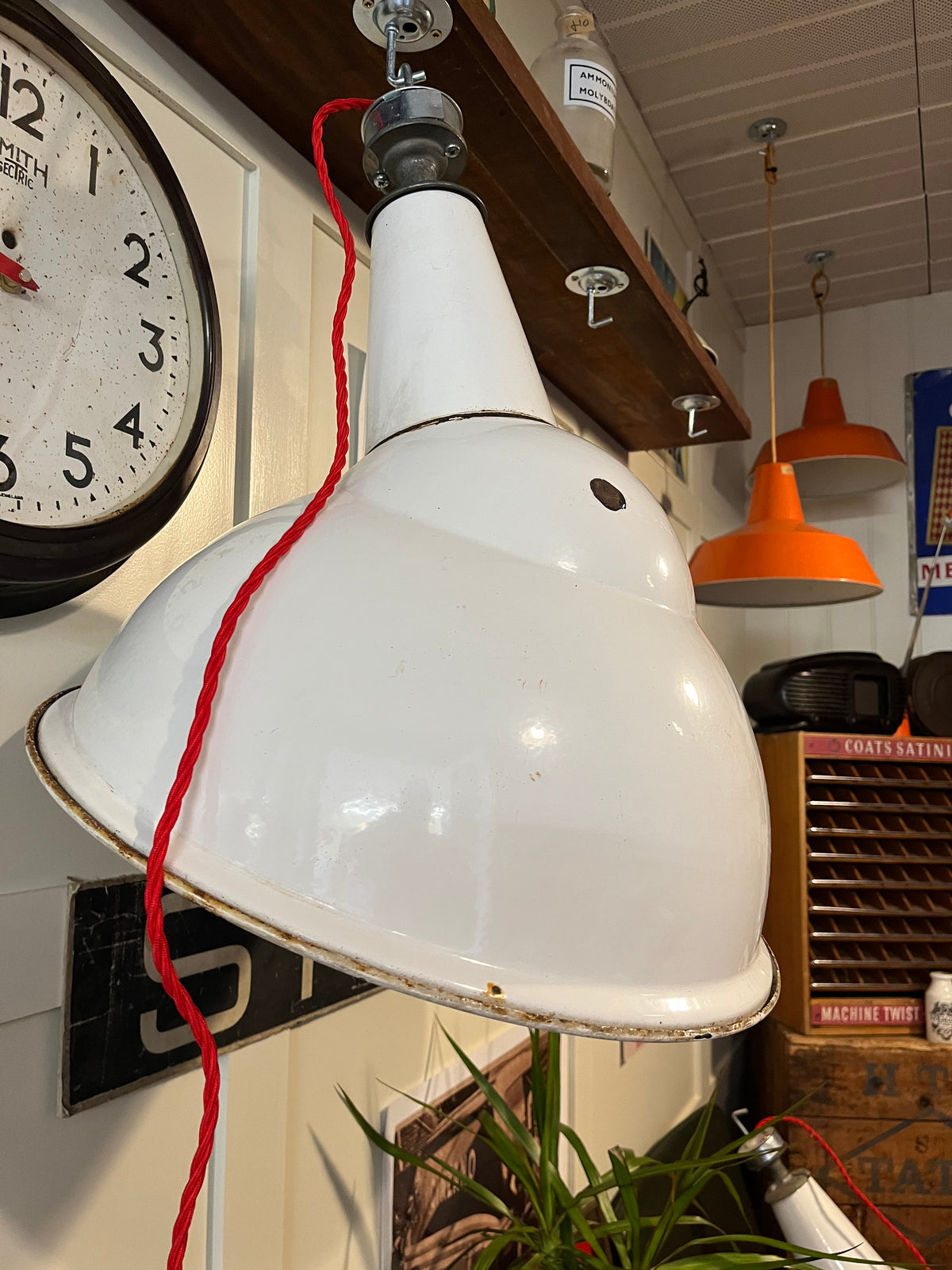 Vintage Parabolic  Factory Lamp Shades - Benjamin 1930s/40s large 43cm diameter (PAIR)