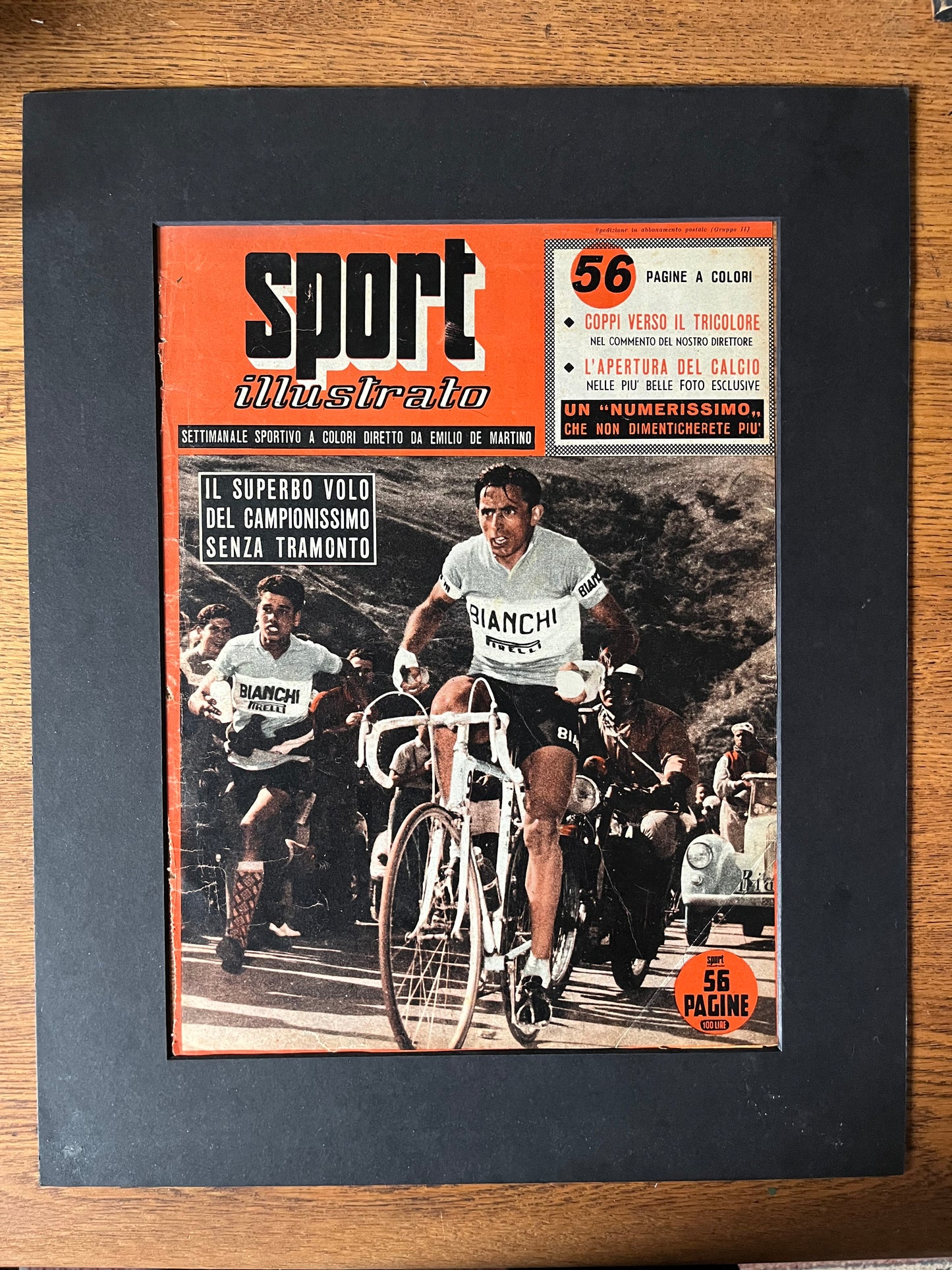 Vintage Cycling Print - Fausto Coppi 1953 Giro D’Italia