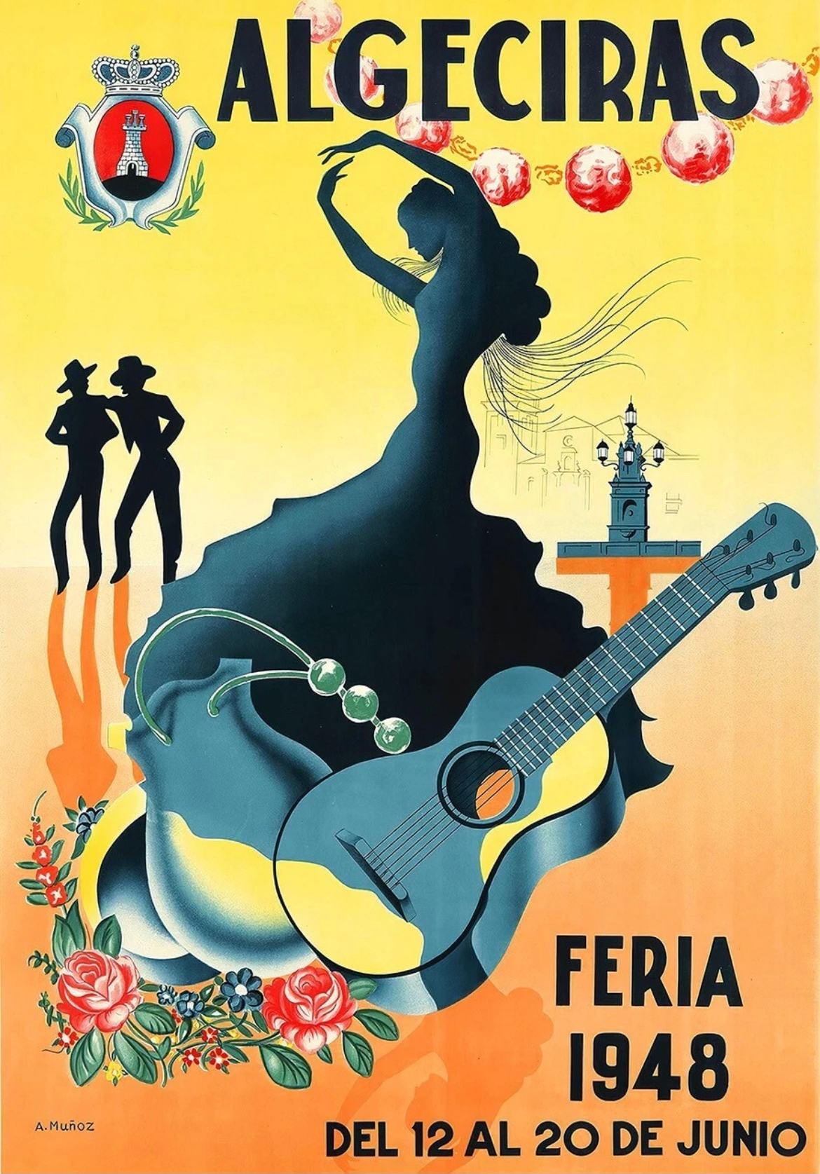 Algeciras festival vintage poster c1948 A Munoz