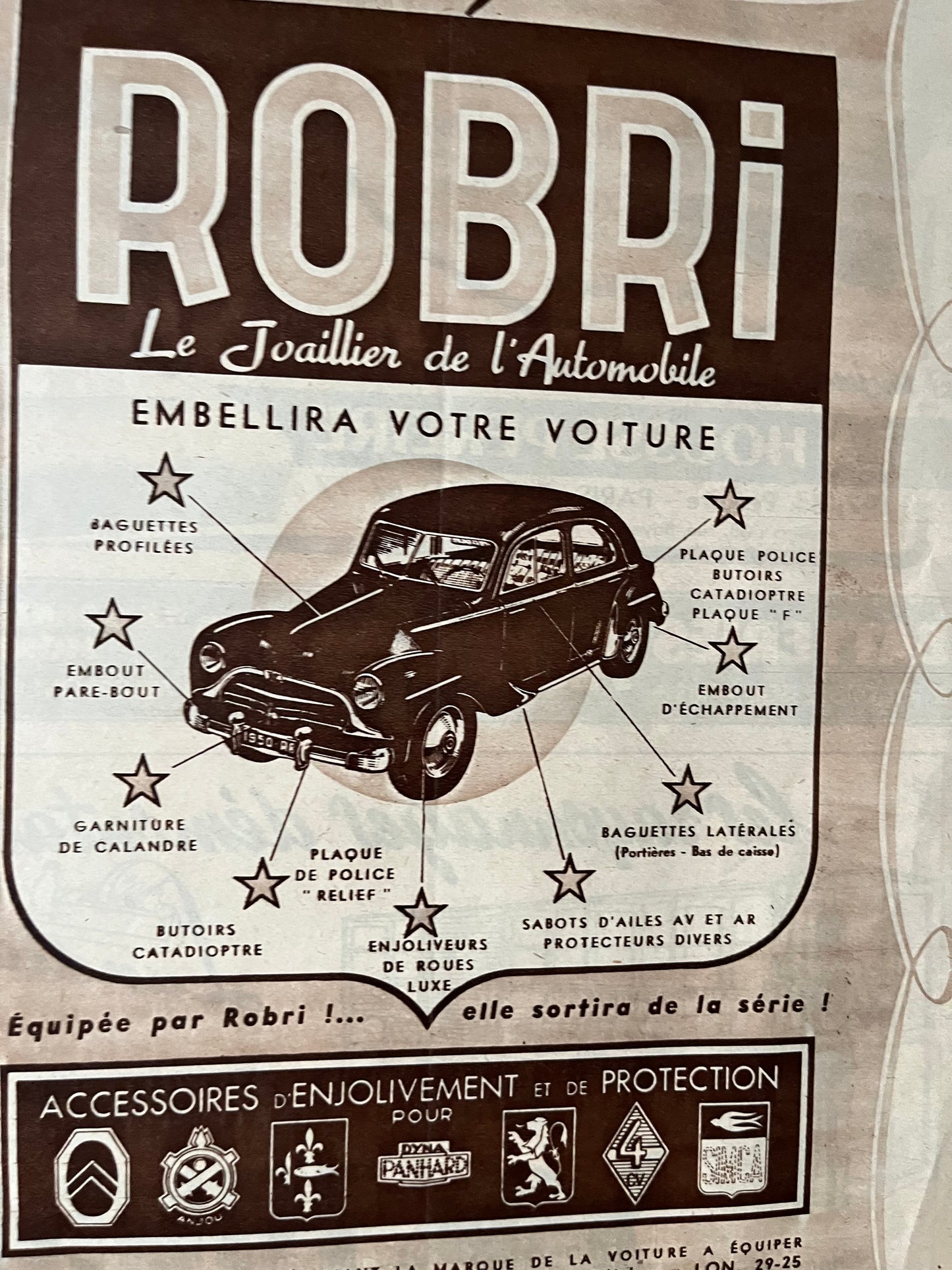 Vintage original Robri car accessories Advertisement  1950's