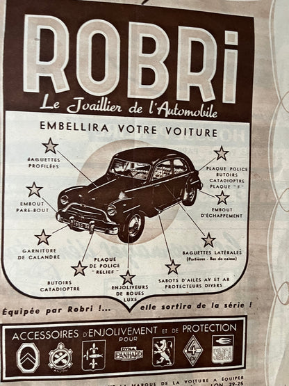 Vintage original Robri car accessories Advertisement  1950's