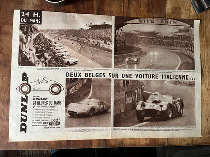 Le Mans Vintage motor racing magazine print original c1958