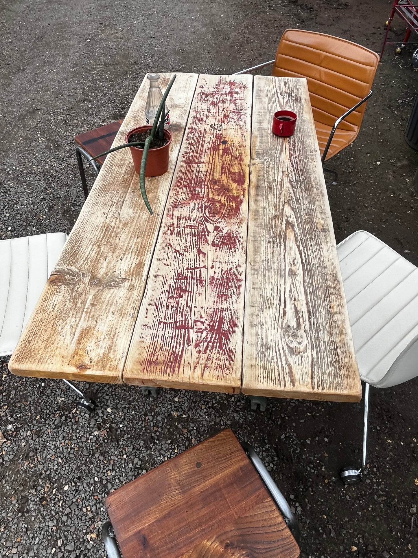 Industrial desk / table - Original with reclaimed top.