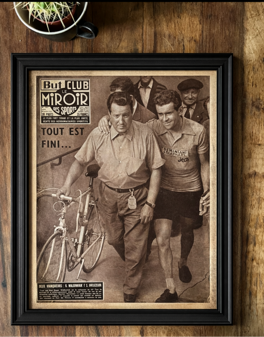 Vintage Tour de France cycling print 1956 Roger Walkowiak