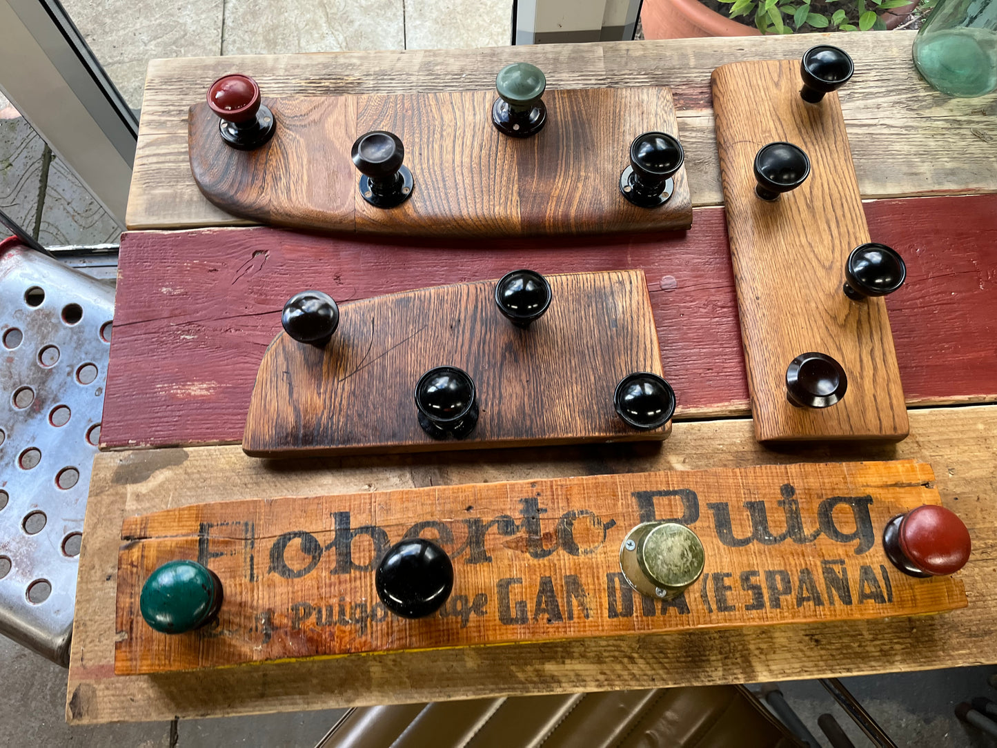 Reclaimed elm Doorknob coat hanger