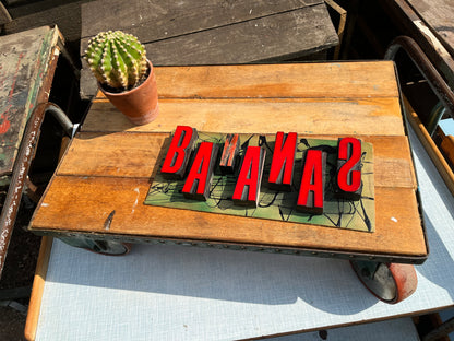 “Bananas” artwork from reclaimed Printing blocks