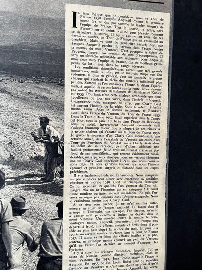 Mont Ventoux vintage cycling print 1951 Louison Bobet