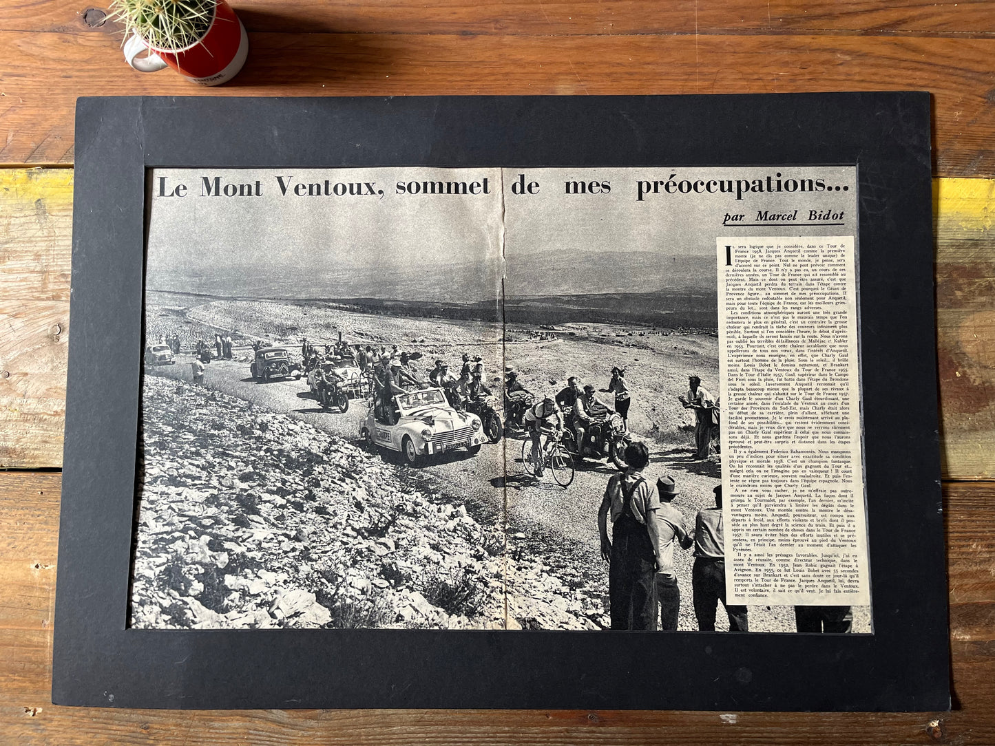 Mont Ventoux vintage cycling print 1951 Louison Bobet