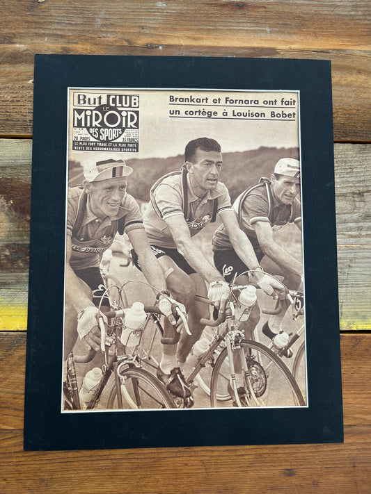 Vintage Cycling Print - Tour de France, Louison Bobet, Original  1955