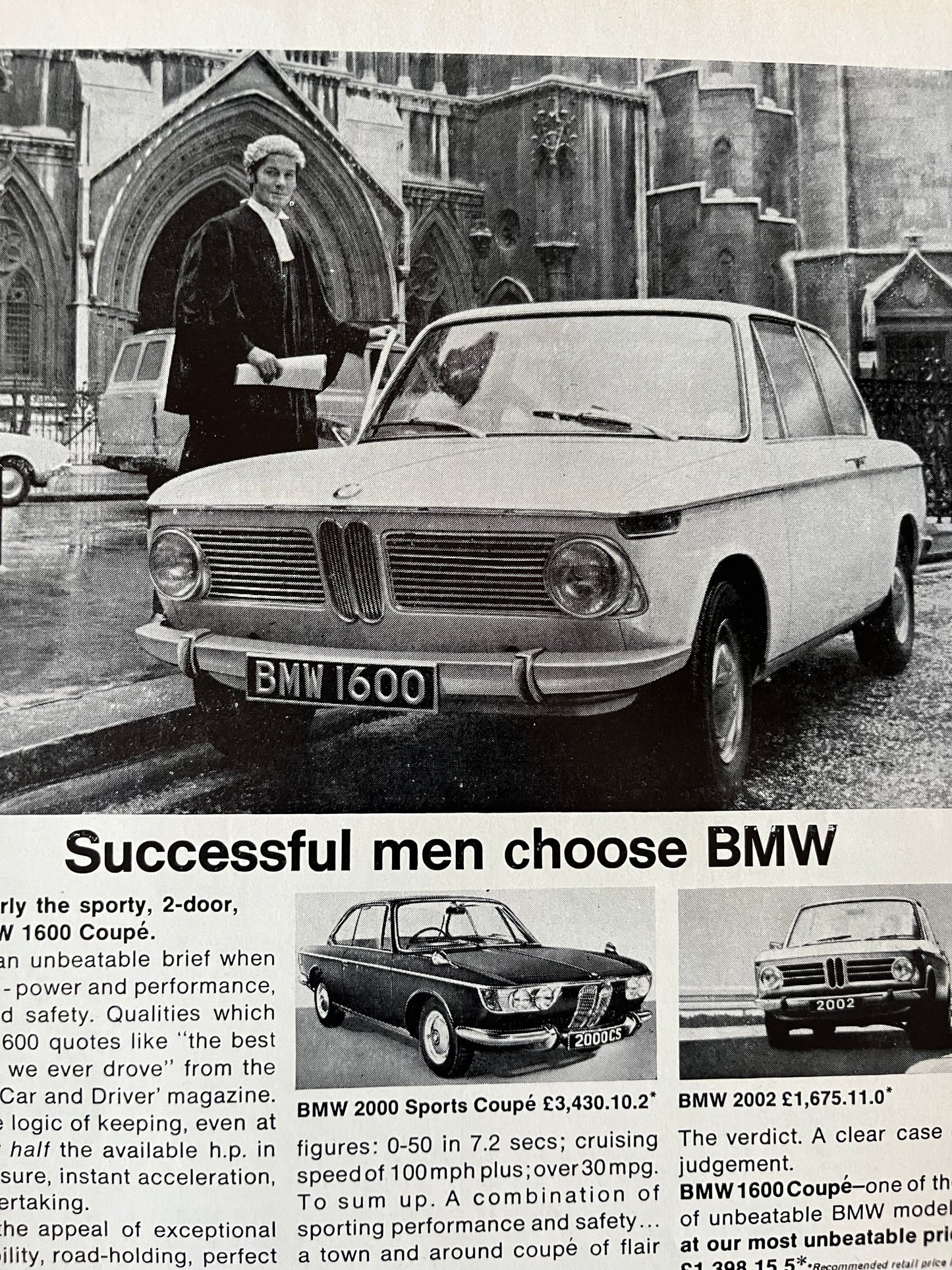 Vintage BMW 1600 Advertisement