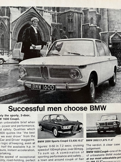 Vintage BMW 1600 Advertisement