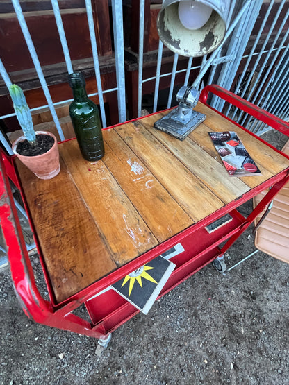 Vintage science lab trolley