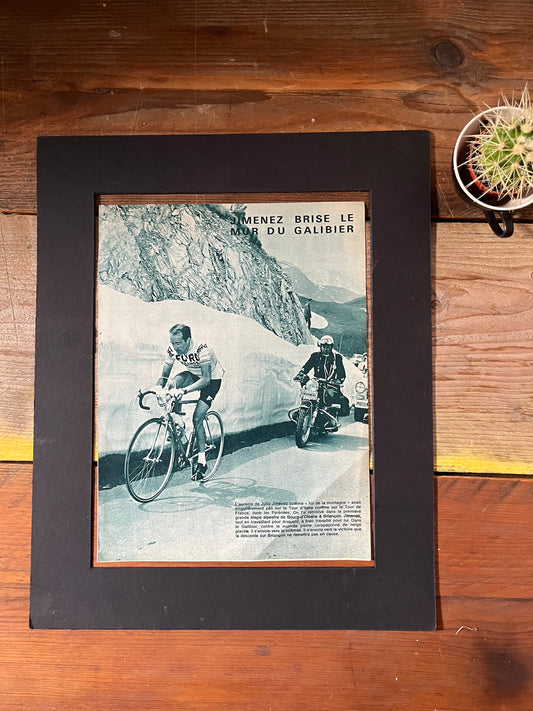 Vintage Cycling Print - Julio Jimenez, Tour de France, Col de Gslibier 1963