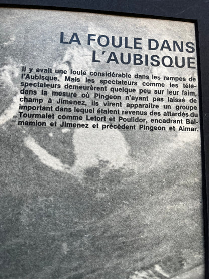 Vintage cycling Print -Tour de France, Pingeon, Jimenez 1965 Col d’Aubisque