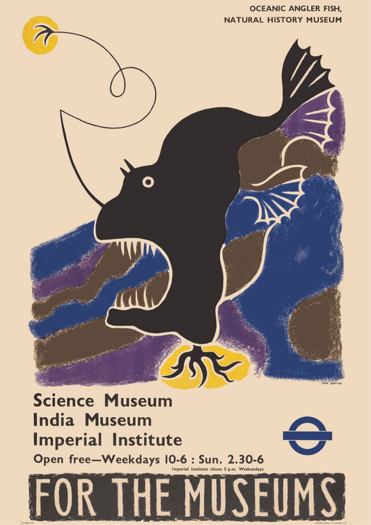 London transport Vintage Advertising Poster - For the museums, by John Banting, 1936