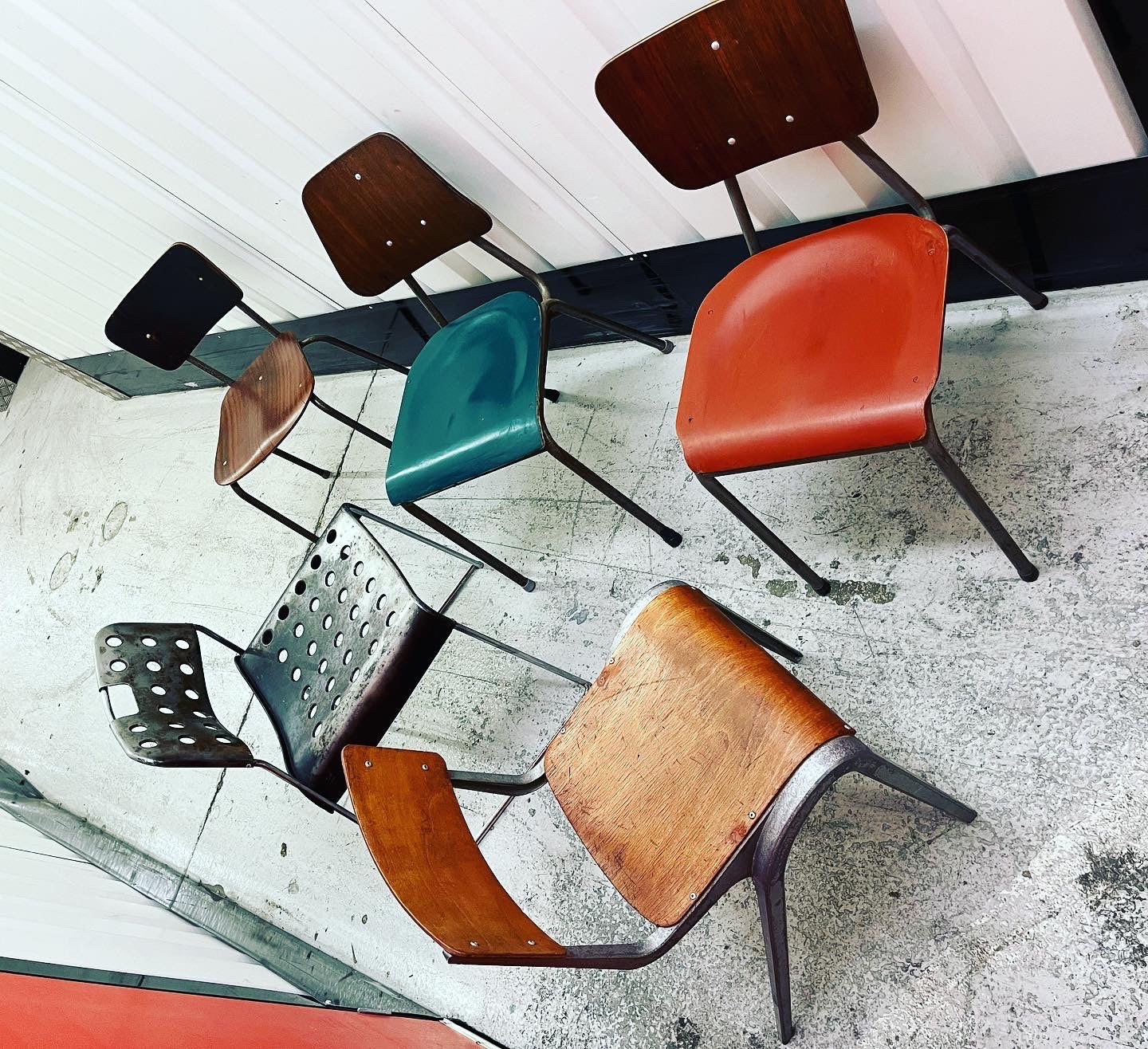 Vintage School Stacking Chairs - Fully Restored, c1970