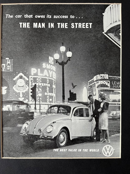Vintage VW Volkswagen Beetle advertising print - 1960s