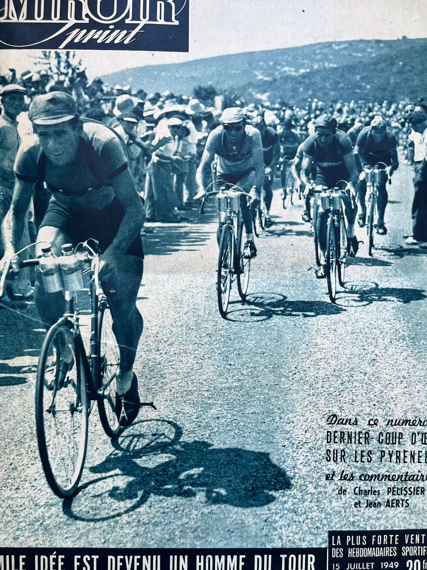 Vintage cycling print Tour de france1949 Emile van Steenberger