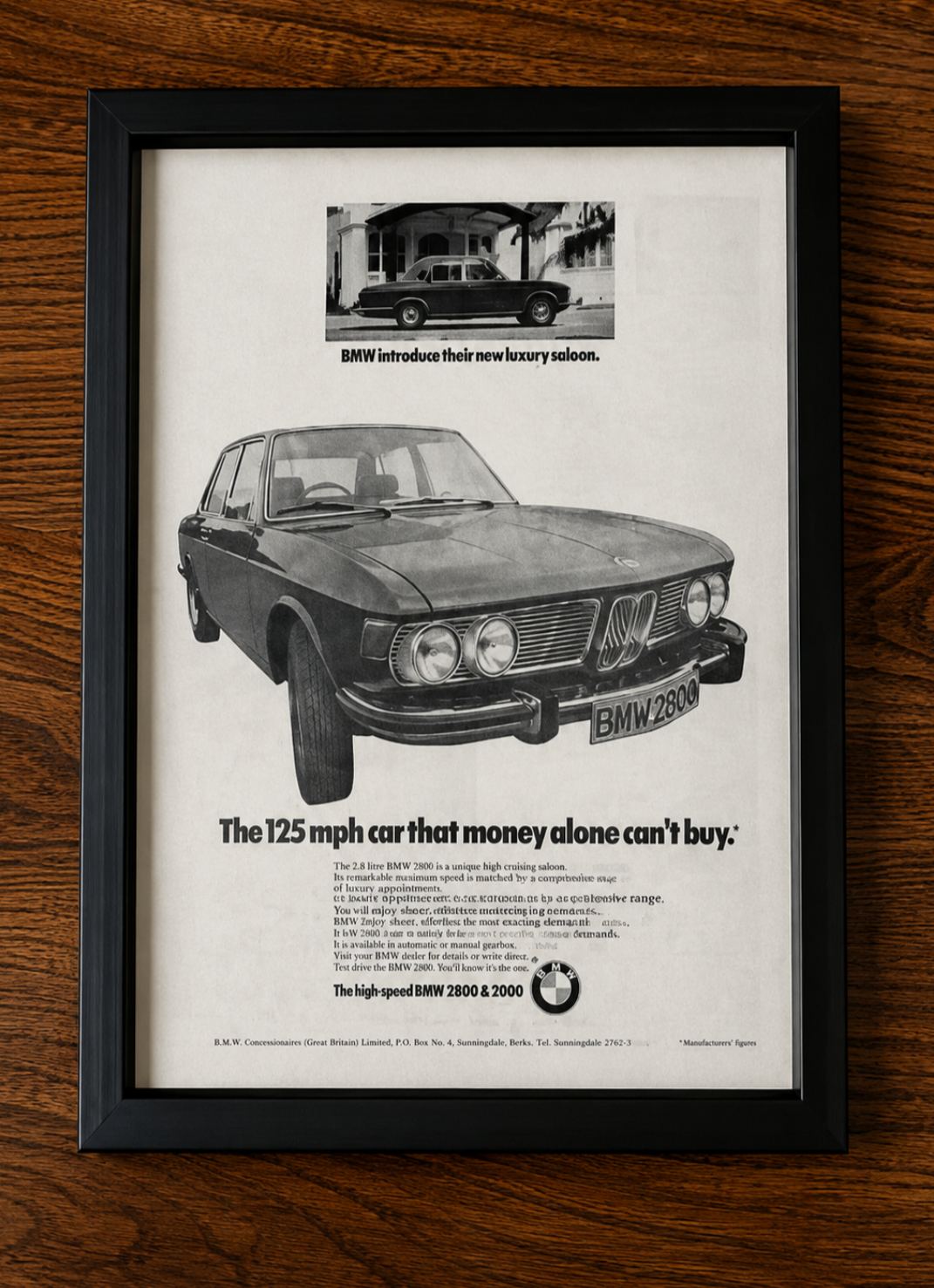 Vintage BMW 2500 Advertisement c1969