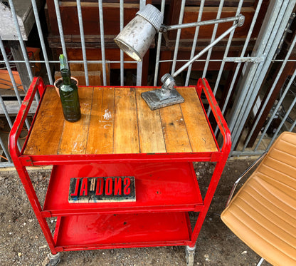 Vintage science lab trolley