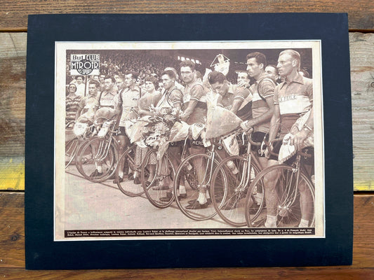 Vintage Cycling Print - Tour de France, French team Original  1955