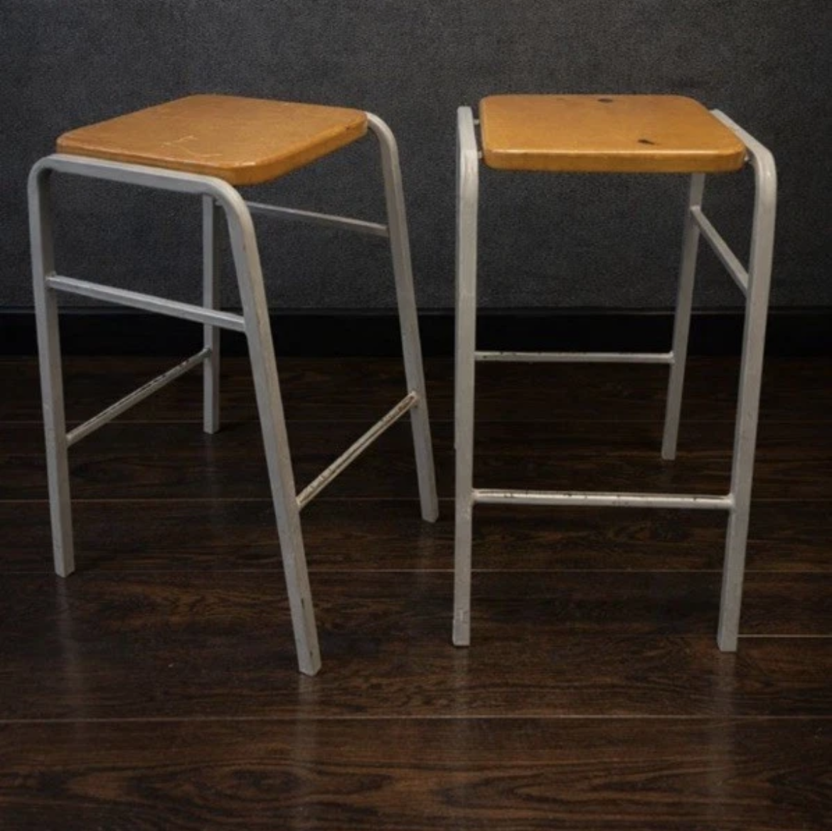 Ten Vintage School Lab Stools