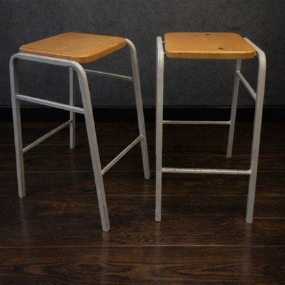 Ten Vintage School Lab Stools
