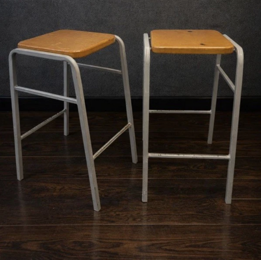 Ten Vintage School Lab Stools