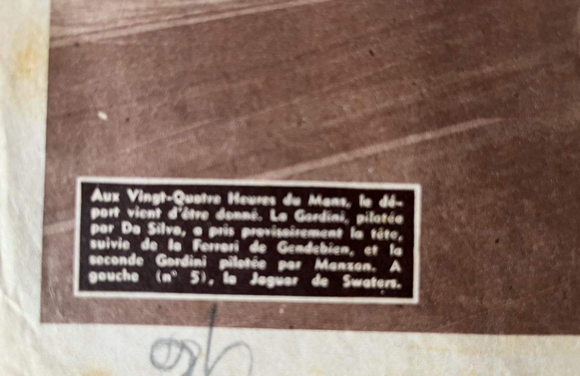 Le Mans Vintage motor racing print c1958