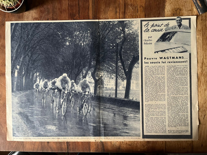 Vintage Tour de France cycling print Brest-Nantes c1958