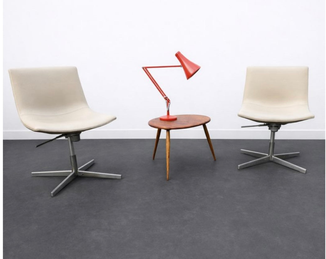 ARPER CATIFA 60 SWIVEL CHAIR STUDIO / OFFICE - CREAM LEATHER - PAIR