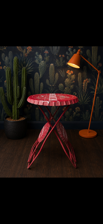 Vintage bottle top bar chair and table set
